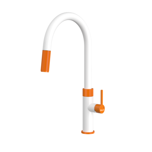 Vòi rửa chén dây rút Konox Lasi Orange